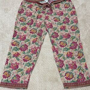 Sundance  tissue cotton pants - Pink and Green Floral